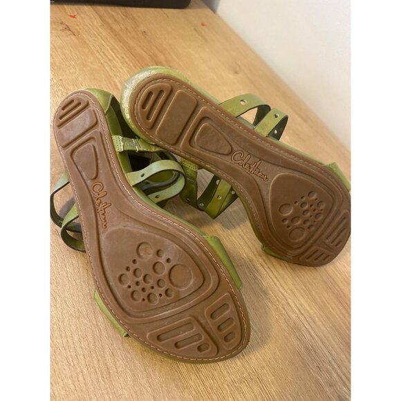 Cole Haan Women's Green Leather Gladiator Sandals With Adjustable Straps Size 8B - Picture 6 of 7